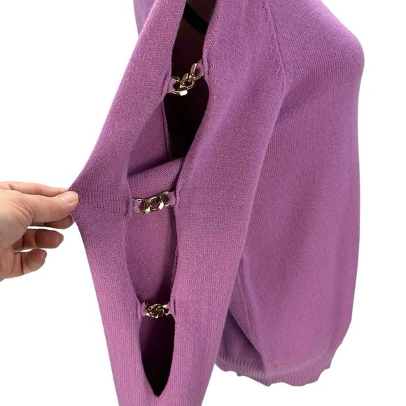 Halston Heritage Violet Crew Neck Sweater Small - Picture 3 of 6